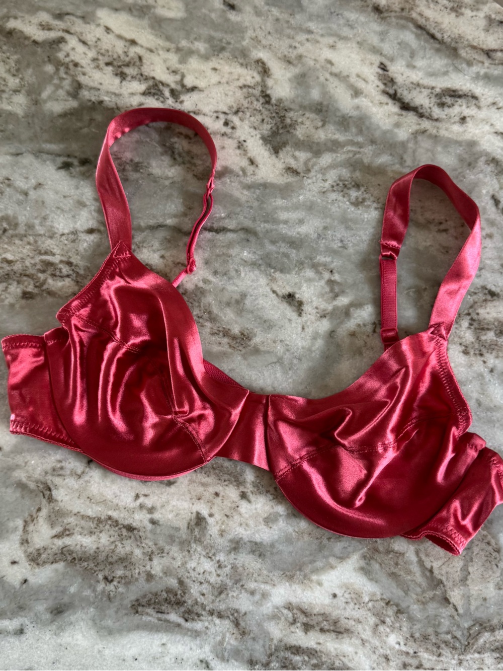 Vintage Victoria’s Secret gold label pink satin unlined plunge bra